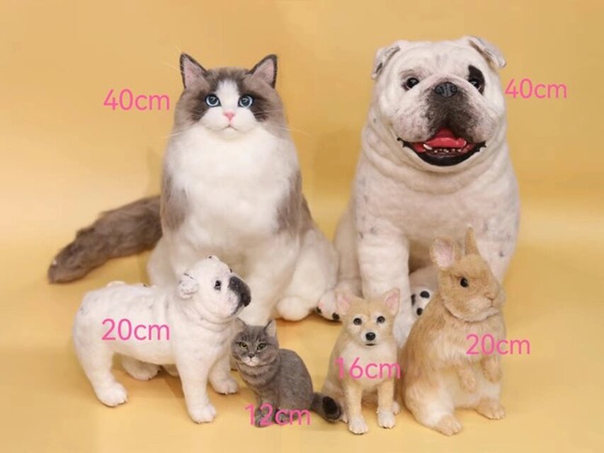羊毛フェルト ぬいぐるみ 置物 ペット 猫 肖像画 プレゼント 記念 メモリアル 羊毛フェルト ぬいぐるみ 置物 ペット 猫 肖像画 プレゼント