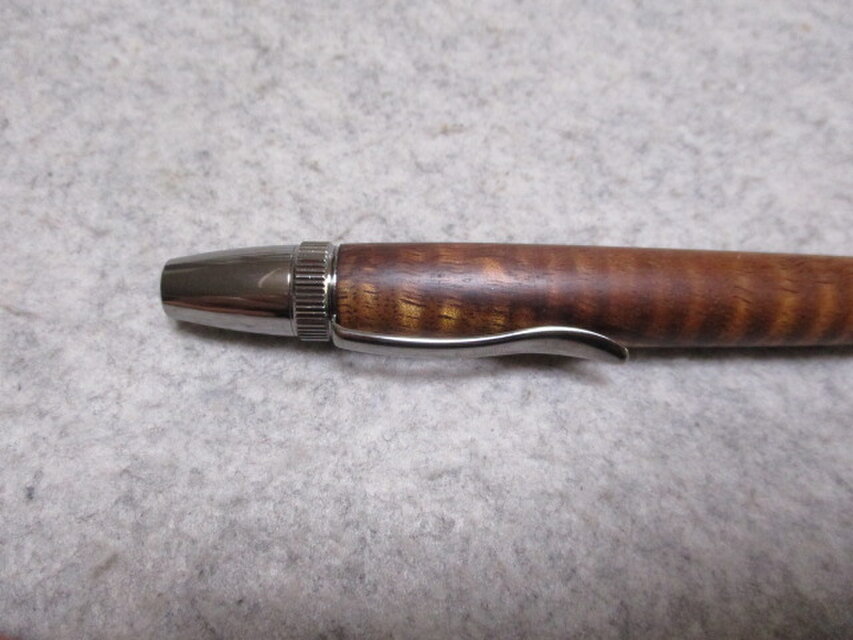 ハワイアンコア カーリー杢 椿油仕上げ ロングパトリオットボールペン