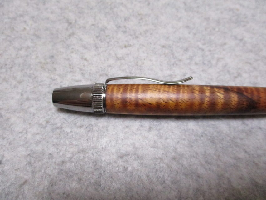 ハワイアンコア カーリー杢 椿油仕上げ ロングパトリオットボールペン