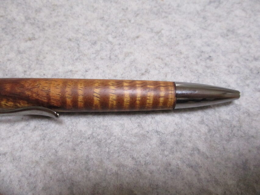 ハワイアンコア カーリー杢 椿油仕上げ ロングパトリオットボールペン