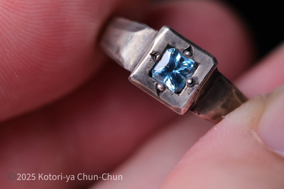 ご確認用ブルージルコンリング ブルージルコン ダイヤモンドリング ZI 1.60ct D 0.40ct Pt900