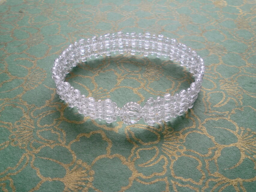 ガラスのダブルスクエア·ブレスレット/クリア