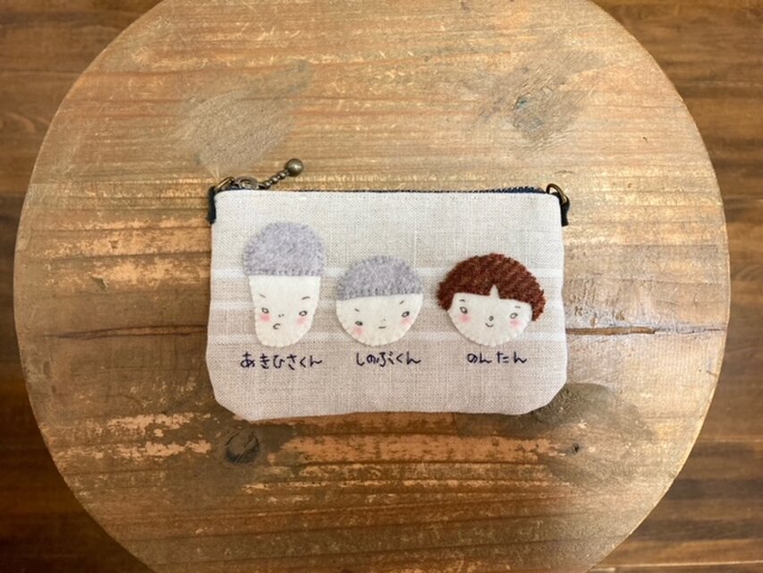 「昭和の子供」アップリケ小銭入れ