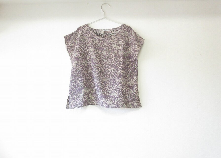 ☆縮緬着物ブラウス♪花柄☆/32kb042