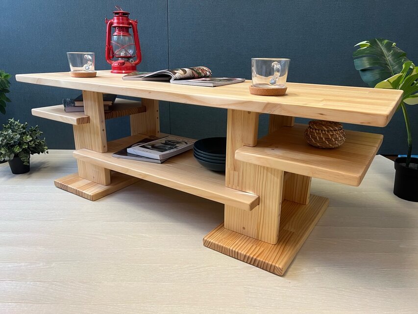 【送料無料】 ローテーブル 木組みたっぷり収納 120cm 45cm パイン 送料無料】 ローテーブル 木組みたっぷり収納 120cm 45cm パイン