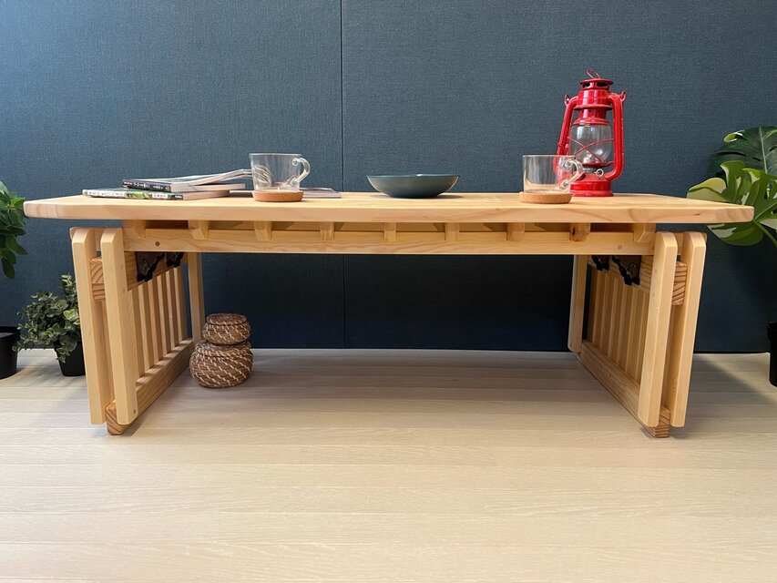 送料無料】 ローテーブル 木組 やぐらテーブル 120cm 45cm パイン
