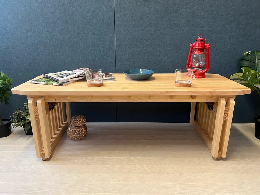 送料無料】 ローテーブル 木組 やぐらテーブル 120cm 45cm パイン