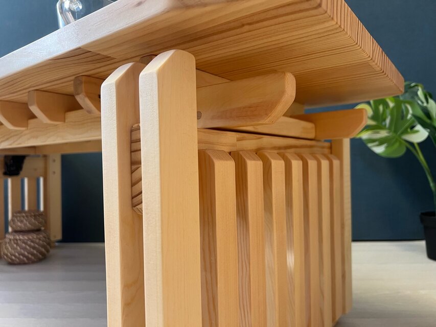 送料無料】 ローテーブル 木組 やぐらテーブル 120cm 45cm パイン