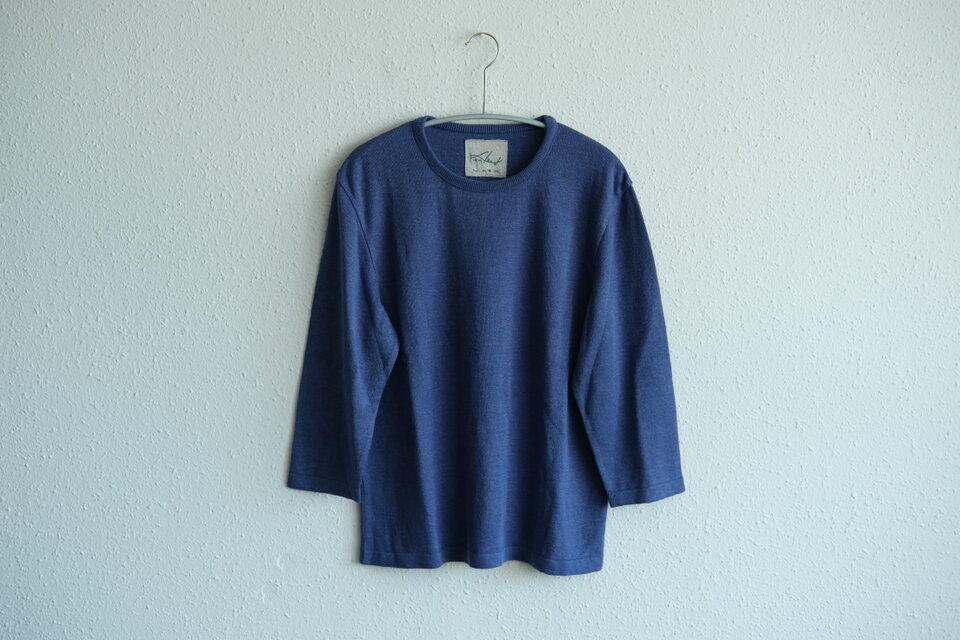 【new】リネンニット　7分袖プルオーバー（クレマチス）レディースMサイズ