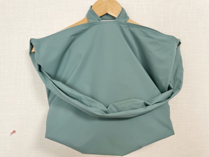 ターコイズブルー超軽いさらさら、内側ポケット×3撥水加工ハンドメイド