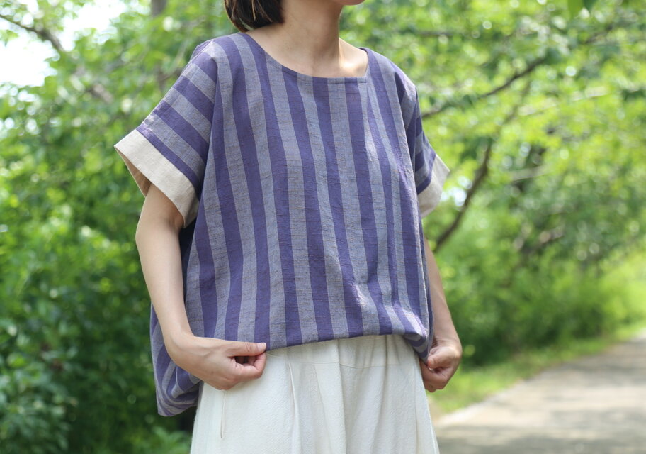 会津木綿　ブラウス　ハンドメイド　　No.157 会津木綿 ブラウス ハンドメイド No.157 - メルカリ