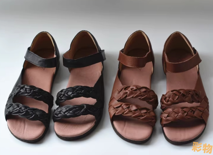 【受注製作】サンダルシューズ 編目ローマ風 手製牛革レザー HR3901