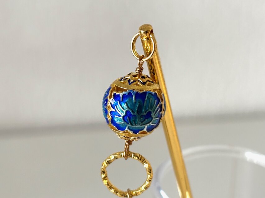 七宝焼かんざし くし、かんざし、笄 七宝焼 アンティーク 金工