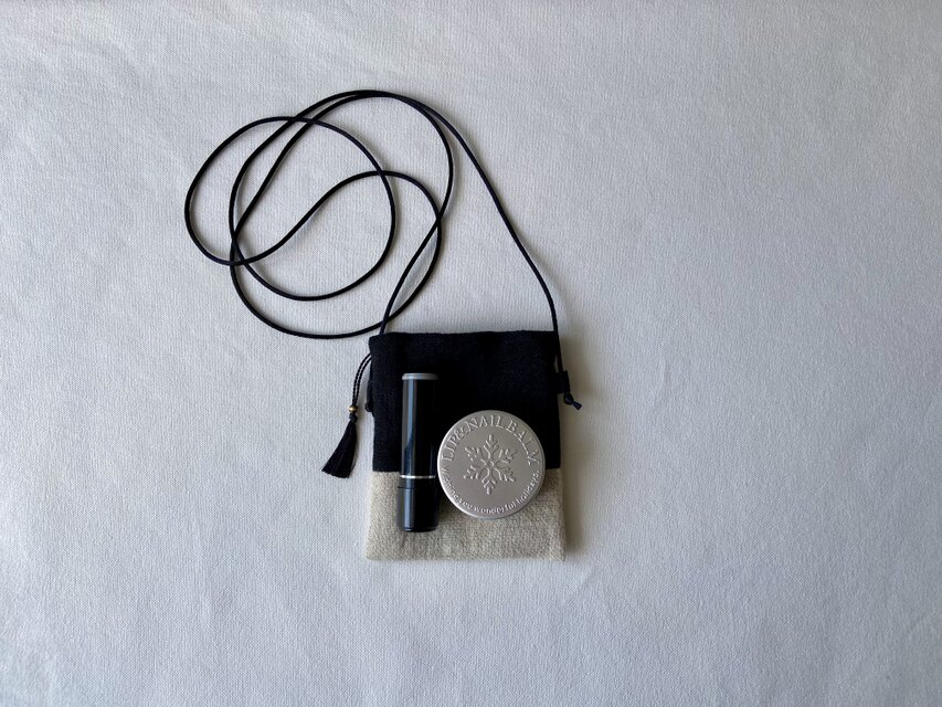 ミニ巾着 お守り袋 ポシェット / チャーム / bicolor / cord color