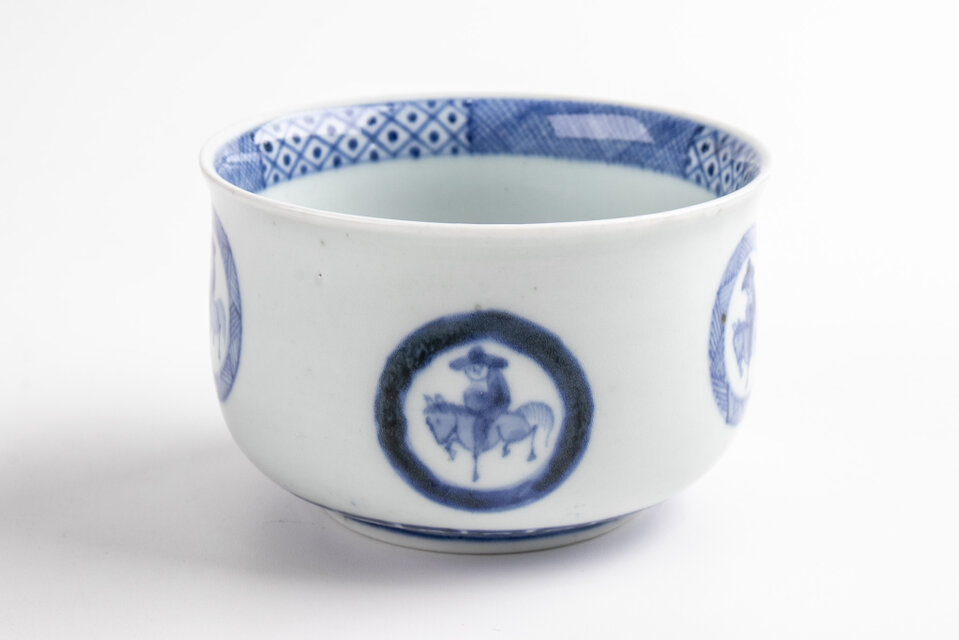 古伊万里 染付 騎馬人物文 向付 1客 江戸後期 | iichi 日々の暮らしを