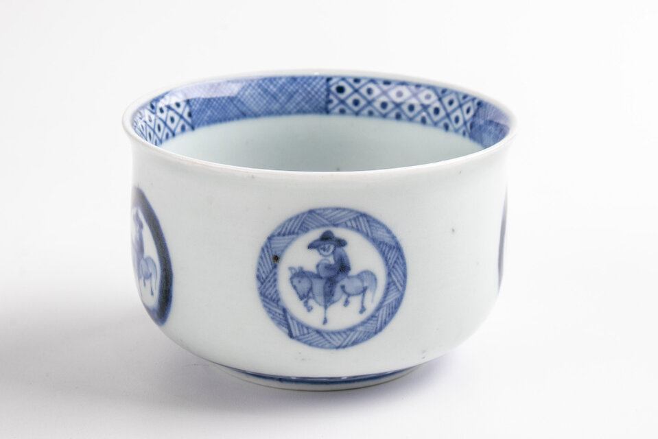 古伊万里 染付 騎馬人物文 向付 1客 江戸後期 | iichi 日々の暮らしを