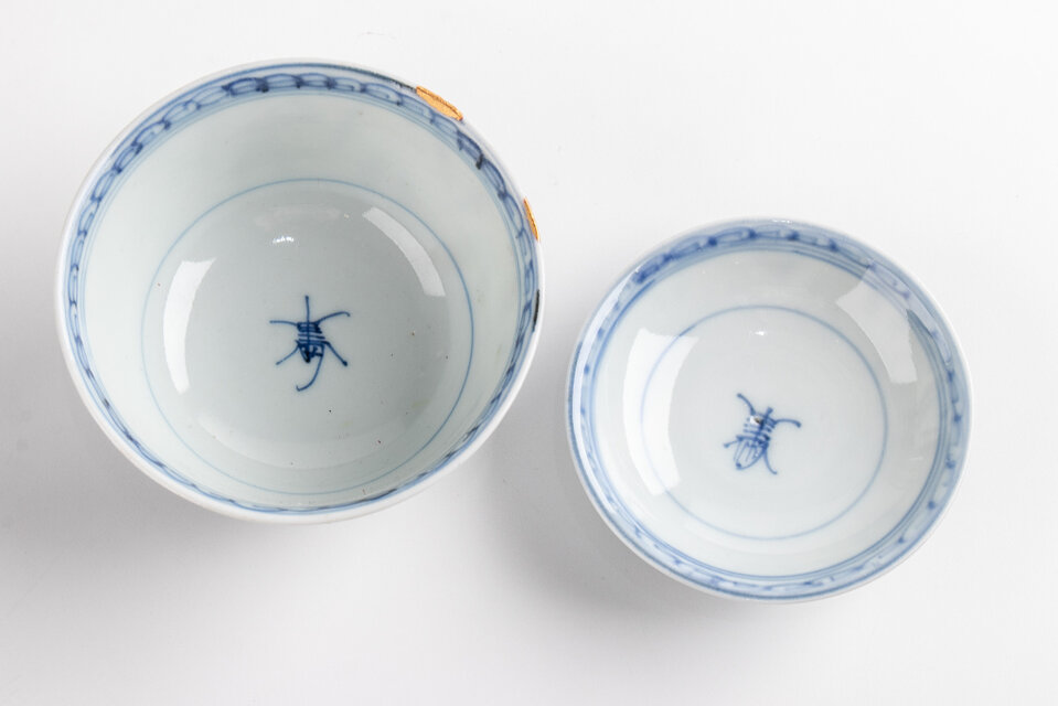 古伊万里 染付 草葉文蓋茶碗 1客 江戸後期 | iichi 日々の暮らし