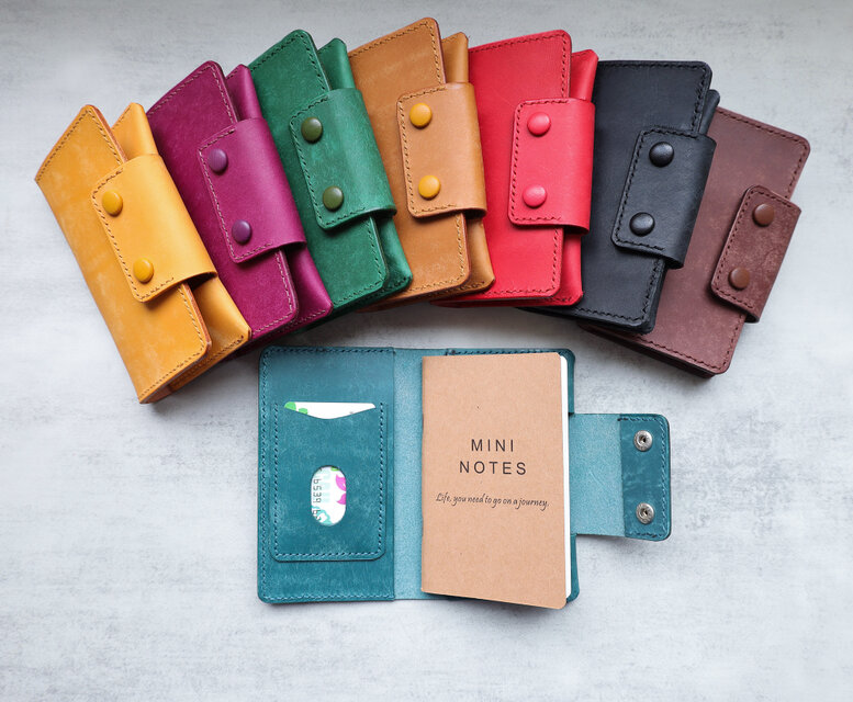 8色展開！差し替えできる本革ミニノートカバー／手帳にも | iichi 日々