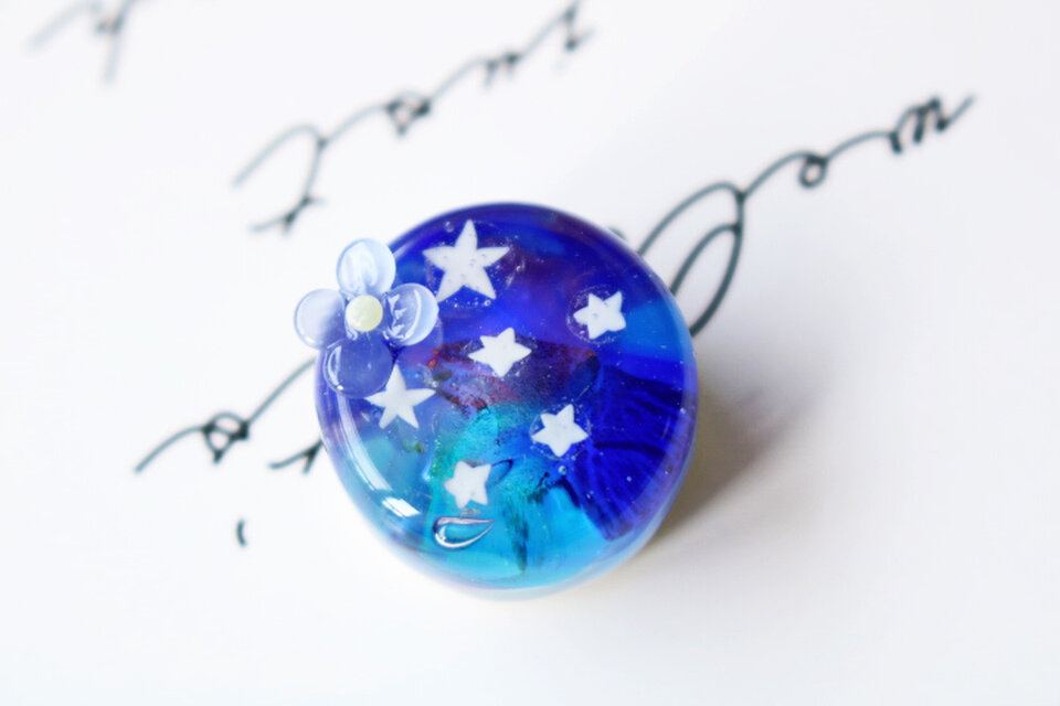 ガラスのミニチュア　星空のケーキ 　★ガラスのミニチュア洋菓子店★