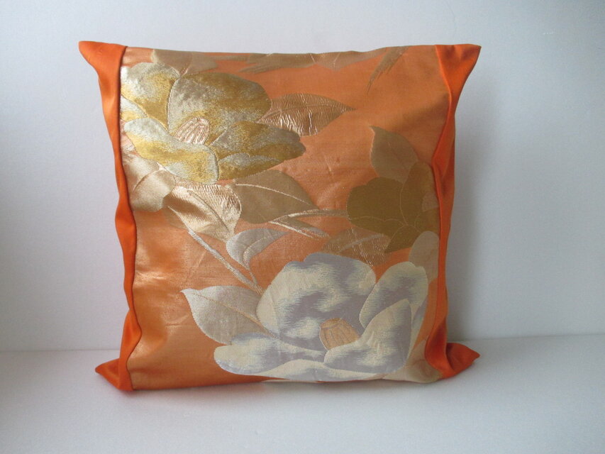 フィスバ（FISBA)クッションカバー　２枚　オレンジ系花 0424174000138an_4?$VS_1500$