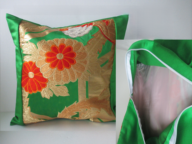 u149　裏地付　帯 クッションカバー　座布団カバー　ファスナー　40x40cm　おしゃれ