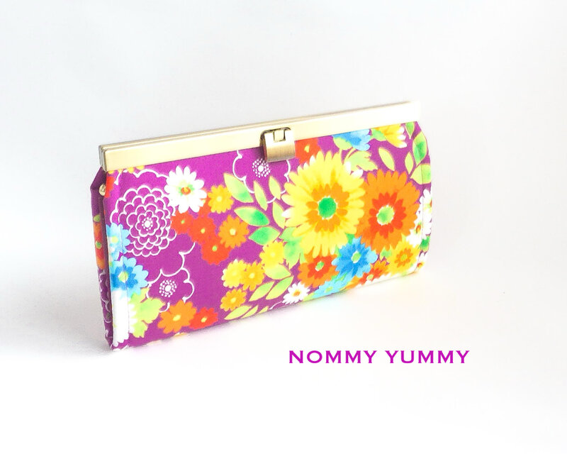 口金長財布   Bouquet パープル  ＊494＊