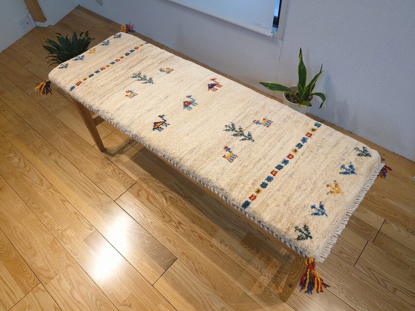 BlackFriday11/24迄iichi限定目玉】ペルシャ　ギャッベ ミニランナー　113x43cm　RJ13377