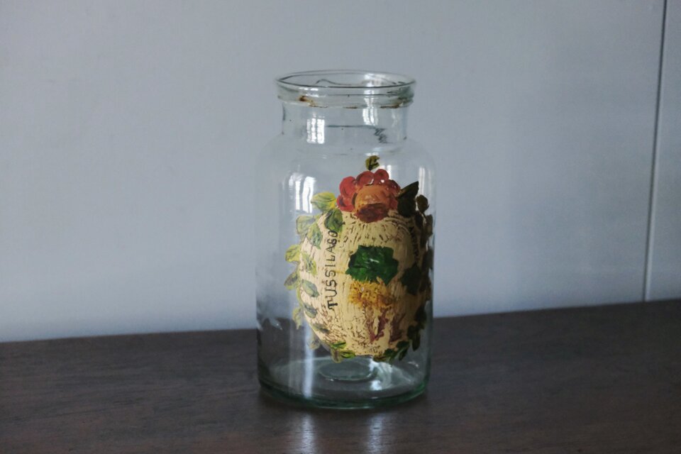 ファーマシー ポット ガラス 花器 花瓶 h25.8cm フランス アンティーク