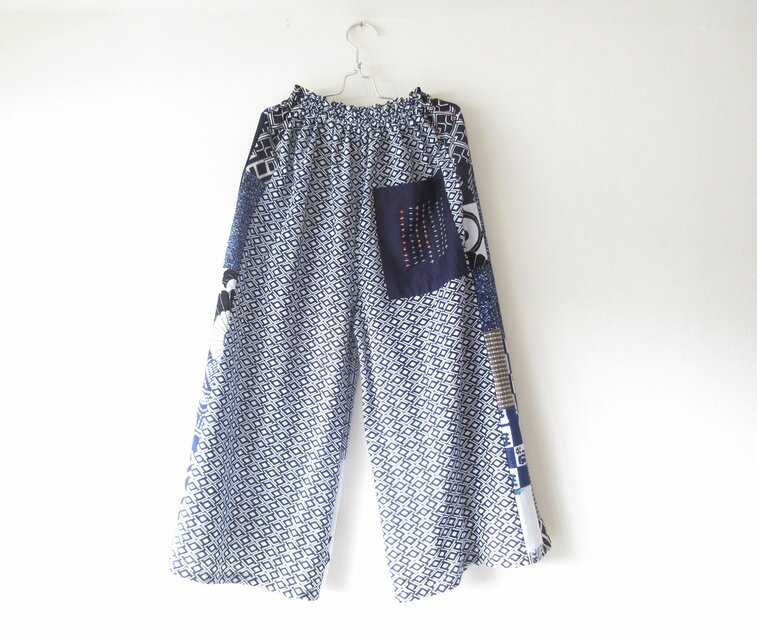 ☆浴衣ガウチョパンツ☆ポケットステッチ♪/31kg084