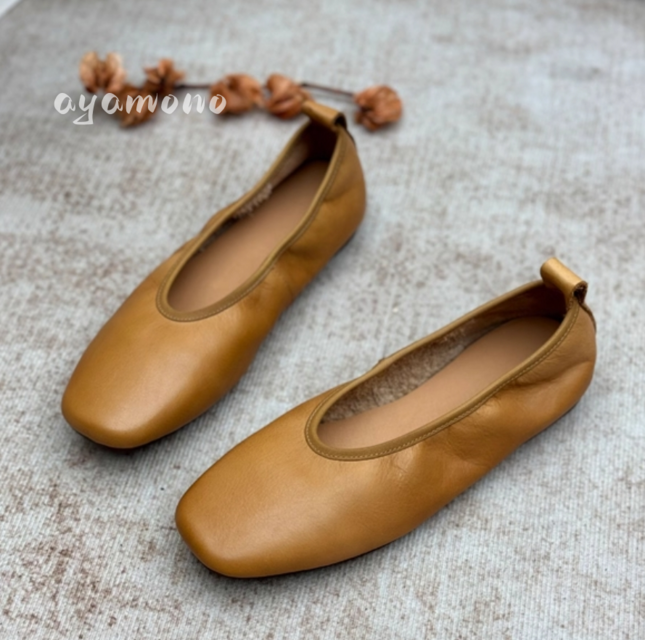 【受注製作】丸トウパンプス シューズ 快適な履き心地 手製牛革レザー EH390