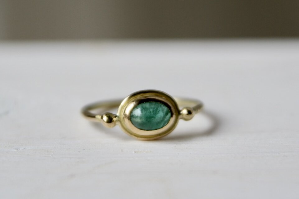 エメラルド　k18ゴールド　ring
