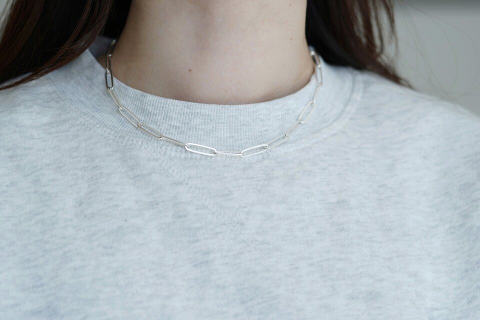 SILVER925 volume ロングクリップチェーンネックレス 41cm | iichi