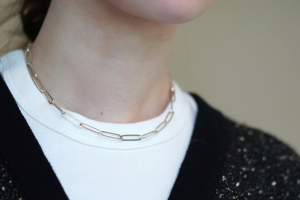 SILVER925 volume ロングクリップチェーンネックレス 41cm | iichi