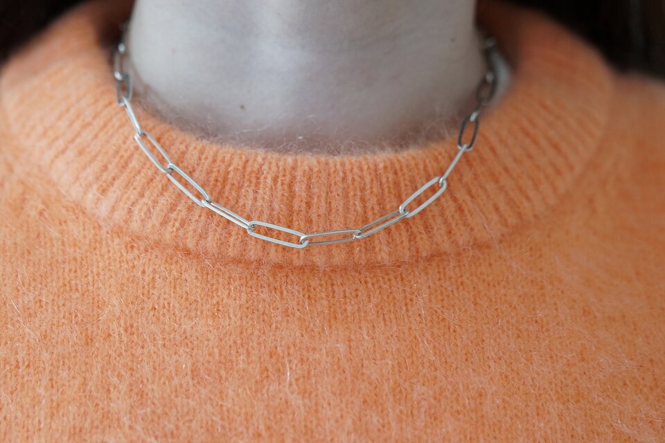 SILVER925 volume ロングクリップチェーンネックレス 41cm | iichi
