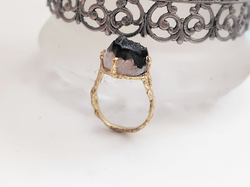 K18　美味しそうなジュエリー　結晶オニキスのモンターニャ