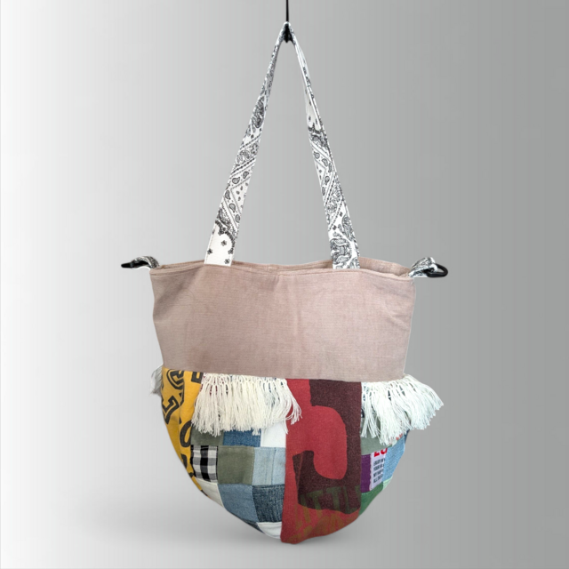 Patchdome UpcycleEdition 異なる素材が丸くつながるバッグ