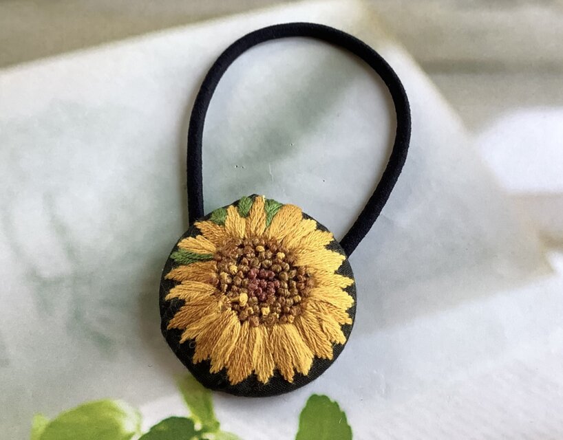 ヘアゴム ベビーヘアクリップ 大輪ひまわり1〜2 ひまわり♡夏の