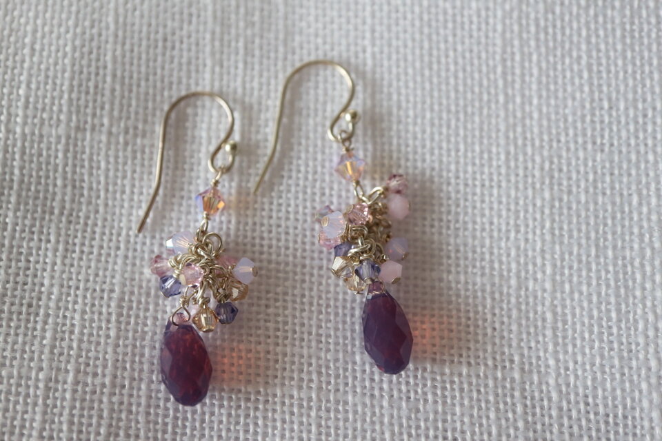 スイートピンクピアス/イヤリング　sterling silver 　