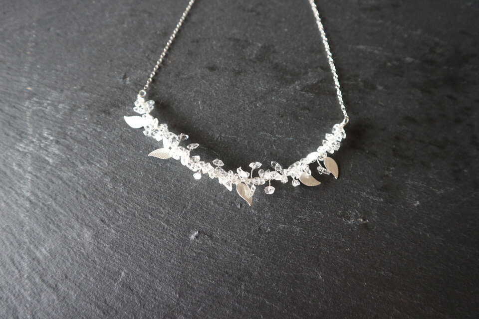 ハーキマーダイヤモンドの煌めきネックレス　sterling silver