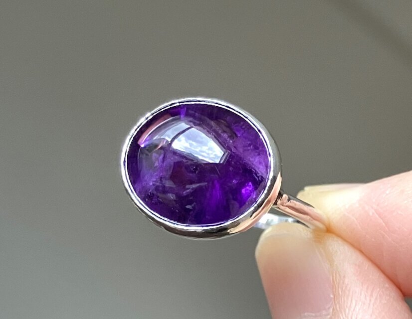 ✤天然石 アメジスト レクタングル ベゼル リング✤ mineral transformリング《アメジスト》 | sizleシズル--nature