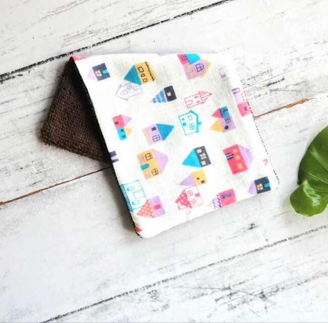 北欧風ビルディング　ハーフハンカチ　ガーゼハンカチ　ハンカチタオル　ダブルガーゼ　名入れ