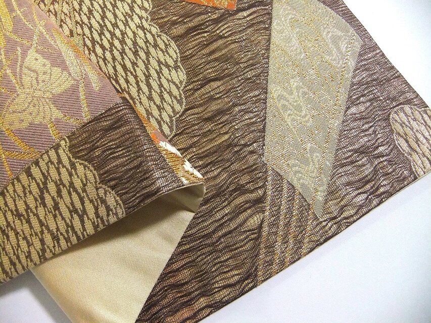 16)2334】31×48cm/テーブルセンター・敷物/扇面宝尽くし文様・帯