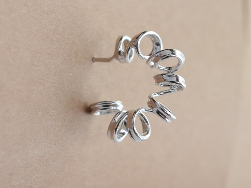 ハンドメイドピアス1732 ガラスピアス 72co No.44 鶺鴒鳴 ピアス（フック・チェーン