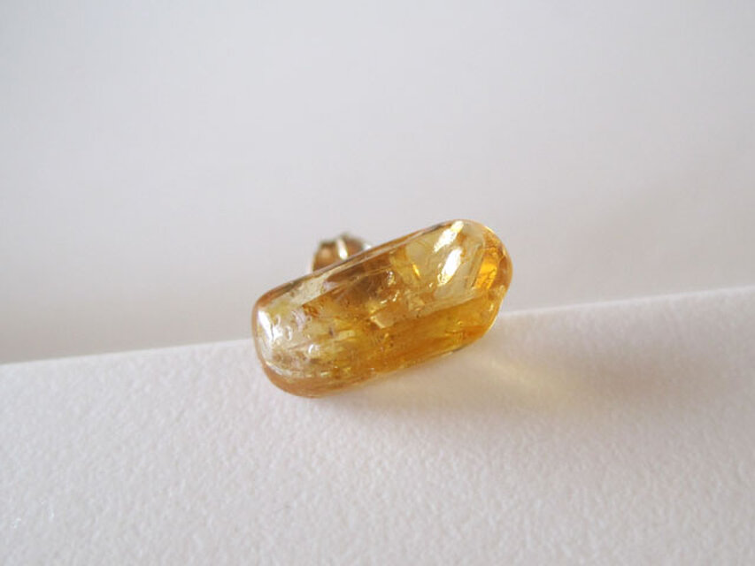 インペリアルトパーズのピアス /Brasil 片耳 14kgf