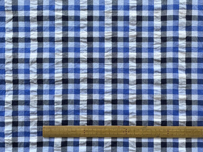 ゆったりシルエットのヘチマカラーTブラウス（播州織サッカー生地