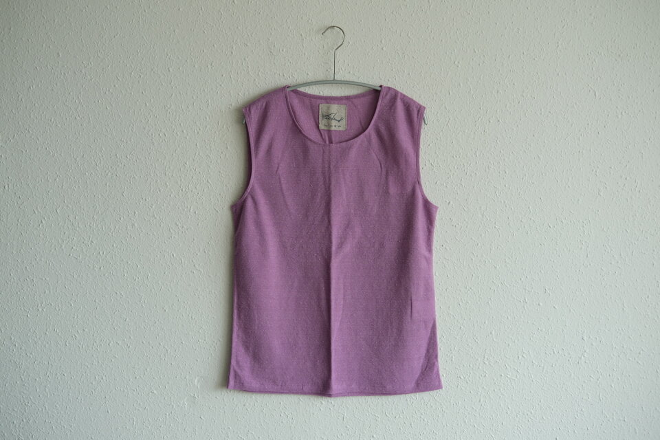 リネンコットンアンダーウェア　ノースリーブ（モーブ・レディースMサイズ）