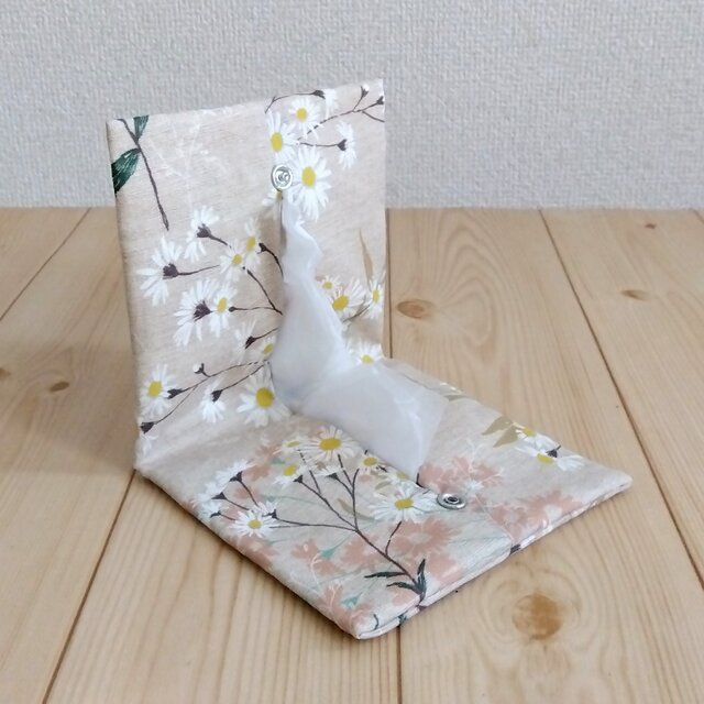 携帯ティッシュケース　ボックスティッシュから詰替え　ペーパータオルケース　デイジー　　320