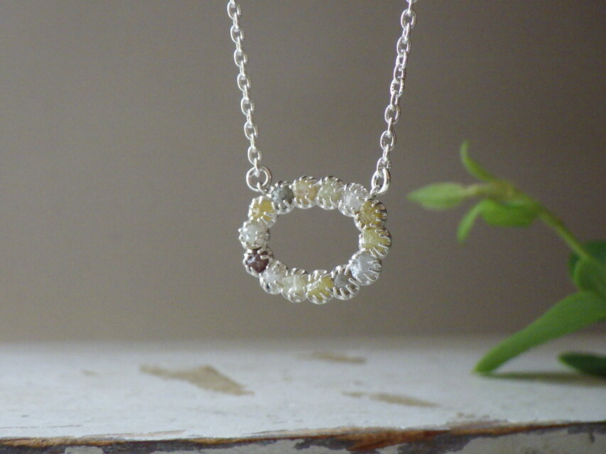 １点もの　SV原石ダイアのネックレス