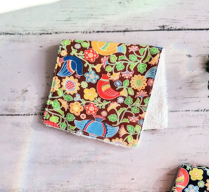 北欧の楽園　ハーフハンカチ　ハンカチタオル　コットン　マイクロファイバー　名入れ