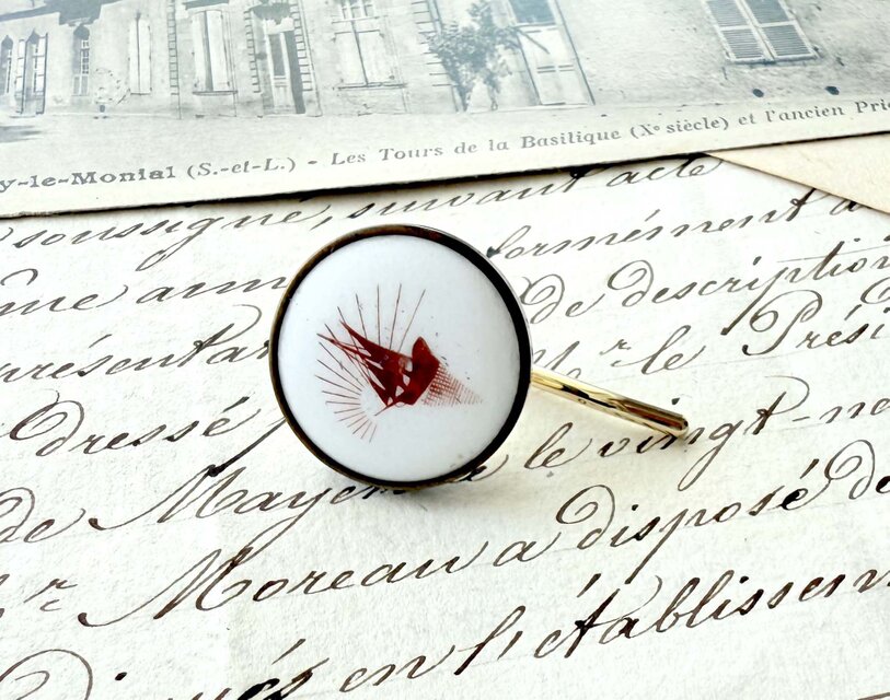 フランスヴィンテージポニーテールフック／出港ボタン